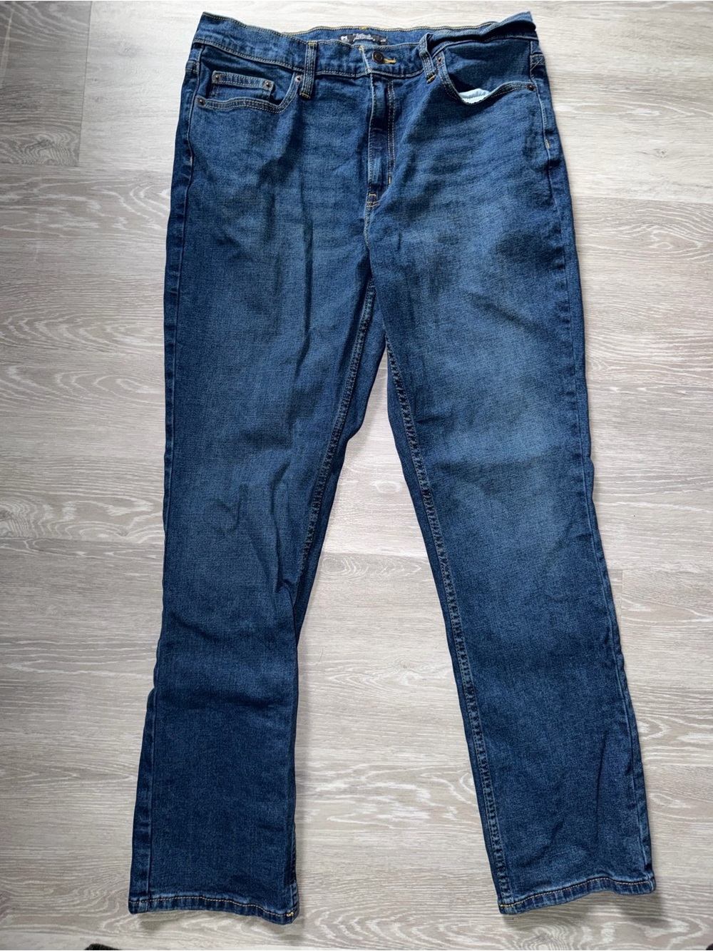 Classic Straight-Leg Men's Jeans in Dark Blue